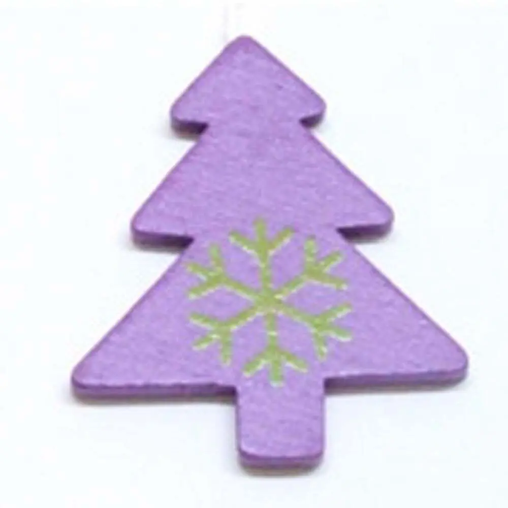 Gisela Graham Wooden Purple Christmas Tree Ornament