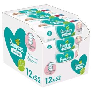 Pampers Sensitive Soft & Gentle Clean Baby Infant Newborn Wipes Full Box 12 packs x 52's 624 Wipes in Total