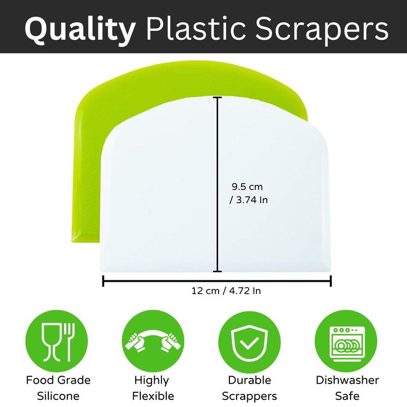 Ultimate Dough Scraper Set: 3-Piece Stainless Steel Bench Scraper Kit with Ergonomic Handle and Built-in Measurement Scale - Perfect for Dough Cutting, Bread, Pizza, Cake, and More! silicone products 2