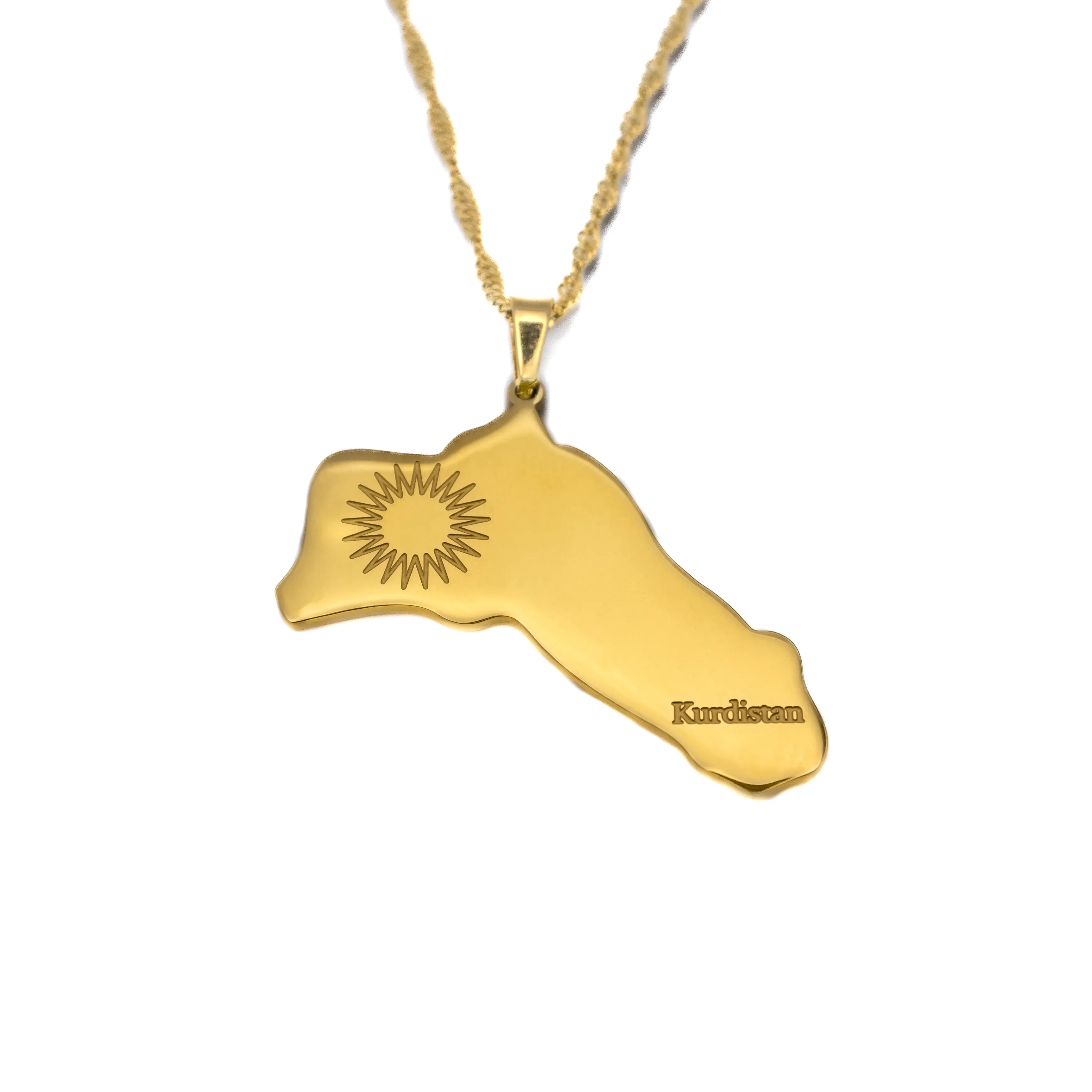 Kurdistan Map Necklace