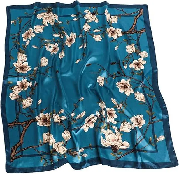 Large Satin Square Scarves for Women - Silky Like Head Scarf Bandanas Hair Scarf Neck Scarf Sleeping Wraps - 90x90cm - Towels