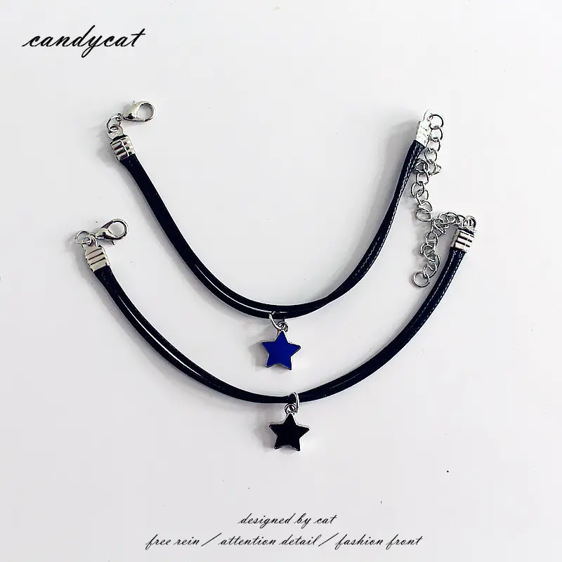 Cute fashion trends All Stars Girlfriends bracelet can adjust the personality of male and female couples a matching ring