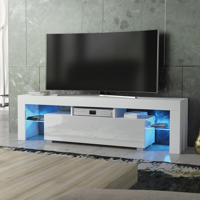 Aria TV Unit 160cm with High Gloss Doors and LED Lighting - Creative Furniture 1