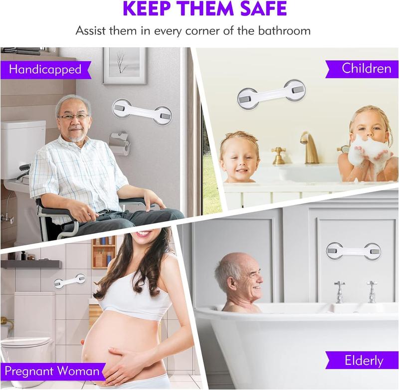 Seveston Support Grab Handle for Shower Bathroom Bathtubs Safety Grip Rail with Suction Cup Fitting Mobility Aids Safety Handle for Disabled Elderly & Handicap 2