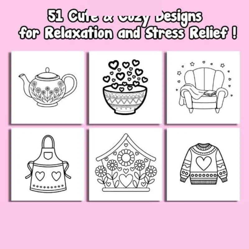 Cozy Girl: Bold and Easy Coloring Book for Adults and Kids with Simple, Cute and Cozy Illustrations for Relaxation and Stress Relief Paperback – 14 Nov. 2024 1