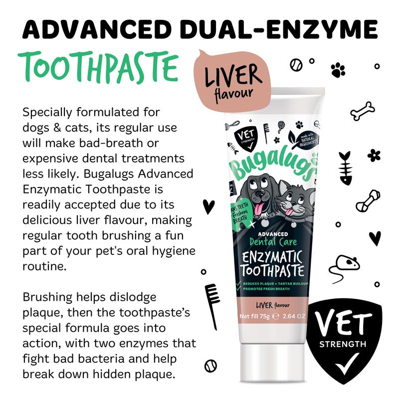 BUGALUGS PET CARE Advanced Enzymatic Toothpaste (Liver Flavour) for Dogs & Cats - Pet Care 2