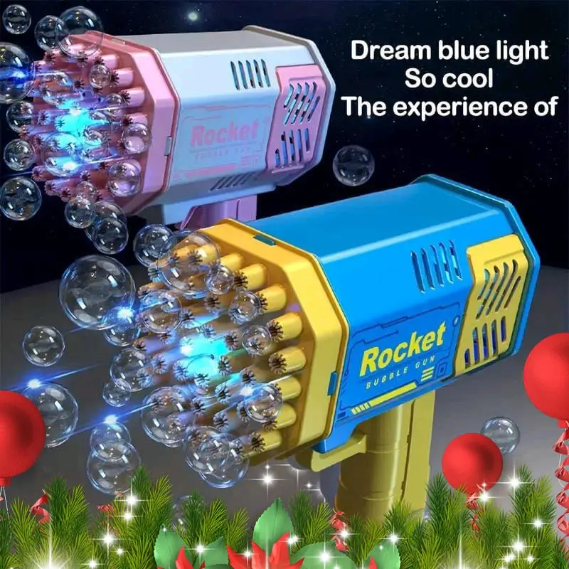 Christmas Bubble machine toy, 40 holes bubble blower toy without batteries, outdoor bubble maker toy for teens, perfect for outdoor parties, Birthday ,Weddings, and Gifts for Boys and Girls, Christmas gift for babies