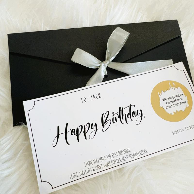 Birthday Surprise Scratch Card, Personalised Gift Card for Any Occasion, Luxury Gift Envelope, Scratch and Reveal Personalised Bday Surprise 6