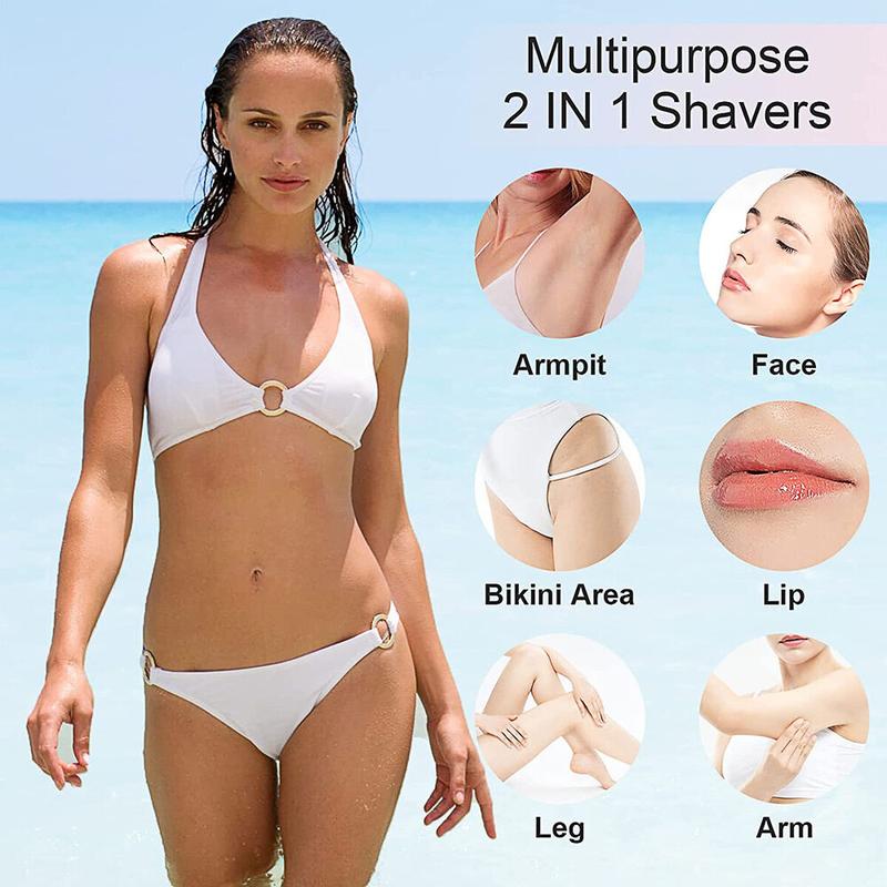 4 in 1 Painless Electric Lady Shaver Rechargeable Facial Hair Remover for Women 6