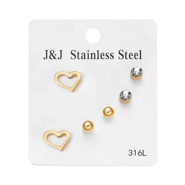 JSP 1/Tiny Stainless Steel Stud Earrings.