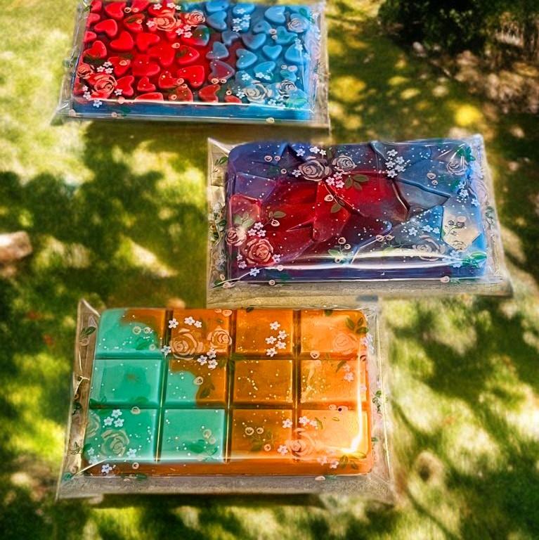 Handmade Soy Wax Medium Snap Bar Wax Melt with Fragrance and Biodegradable Glitter 2