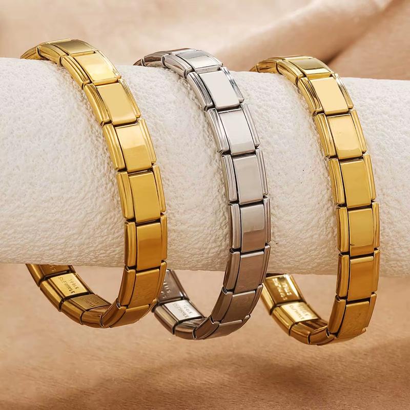 Italian Charm Bracelet- 2 PCS 9mm  DIFFERENT COLOURS Nomination Bracelets, unisex Nomination Bracelet, Stainless Steel Elastic Bracelet, Personalized Titanium Steel Bracelet, Gift For Friends gifts nomination  bracelets kandi  bracelet di  bracelet 8