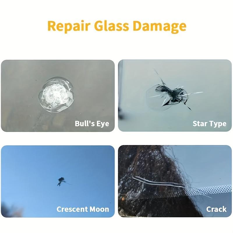 Windshield Repair Kit, Glass Repair Fluid 4pcs Car Glass Repair Kit, Windshield Crack Repair Kit Glass Repair Fluid Quick Fix for Chips, Cracks 8