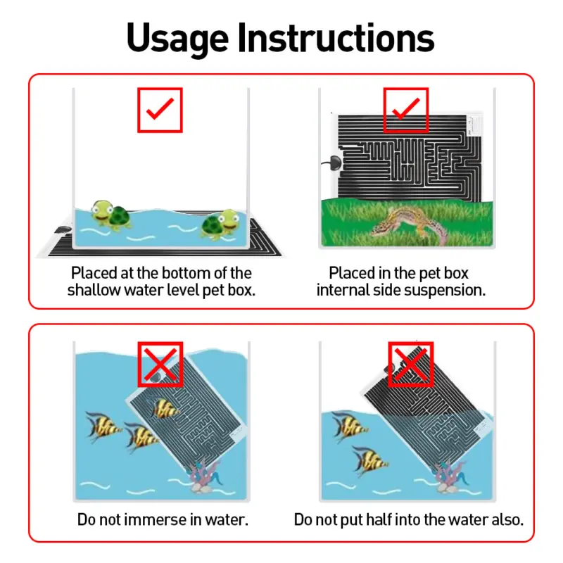 Reptile Vivarium Heat Mat Heating Warm Heater Pad With Thermostat Controller UK 3
