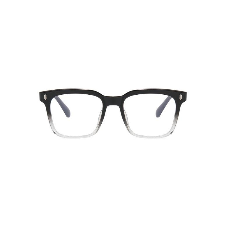 Black Square Frame Geek Glasses Clear Lens Nerd Unisex Eyeglasses UK 7