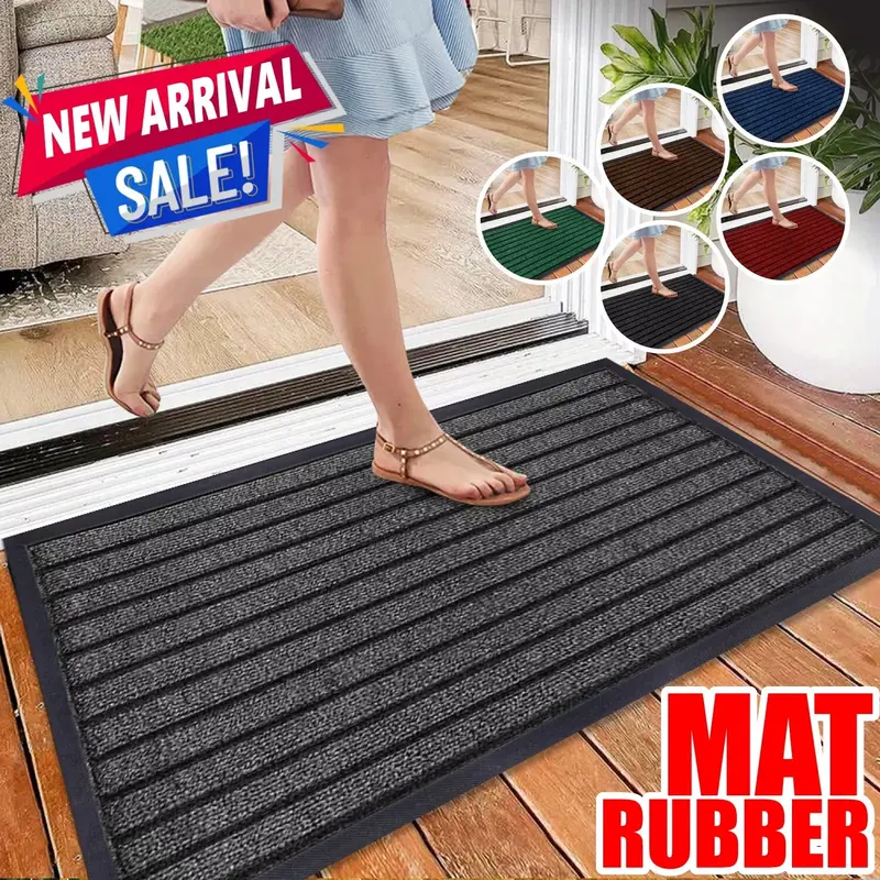 Non Slip Rubber Mat Door Mats Indoor Outdoor Washable Rugs Welcome Door Mat 0
