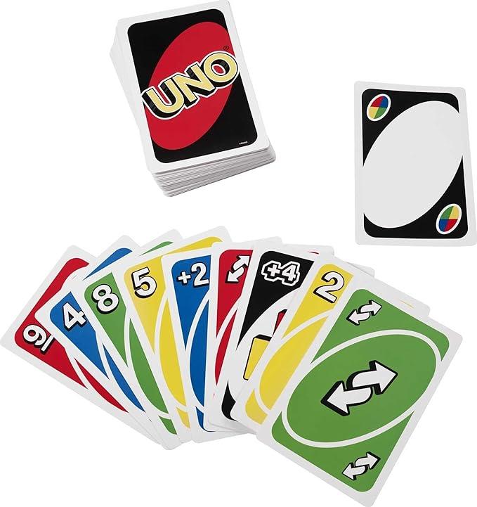 Mattel Games UNO Card Game for Kids, Adults & Family Night, Oversized Cards & Customizable Wild Cards for 2 to 10 Players 3