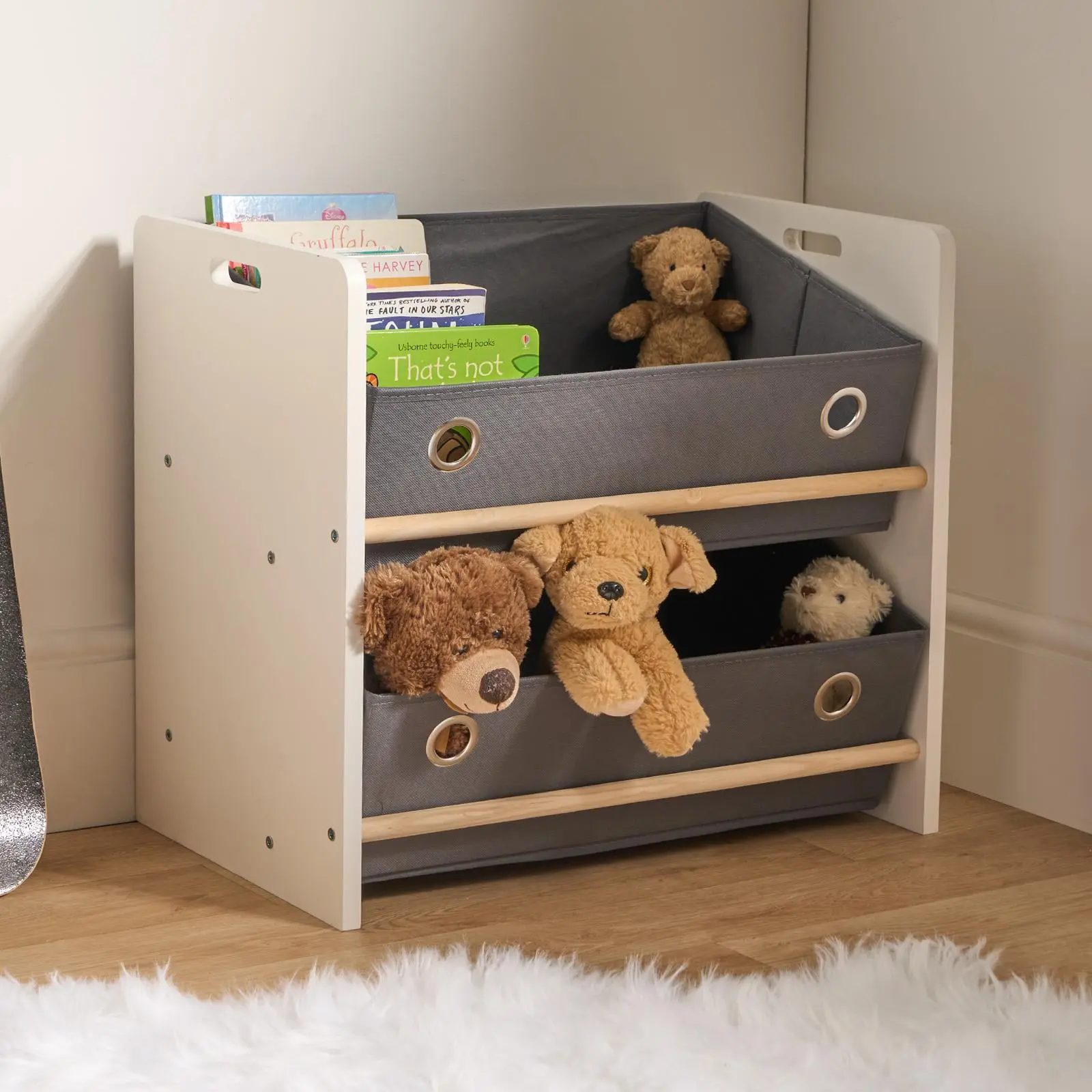 OHS 2 Tier Drawer Kids Bedroom Classroom Storage Organiser Box Unit