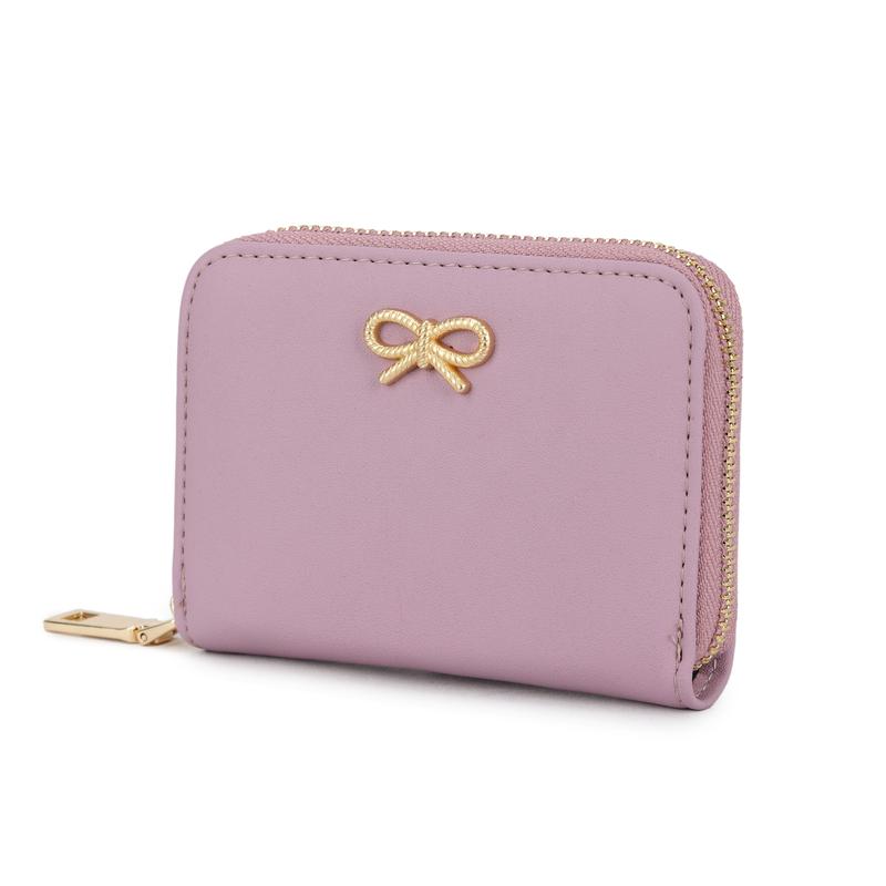 LONG&SONSmall Zip Around Wallet Multi-Slot, Women's RIFD Blocking Small Compact Bifold Leather Pocket Wallet Mini Zipper Purse Card Holder for Women 1