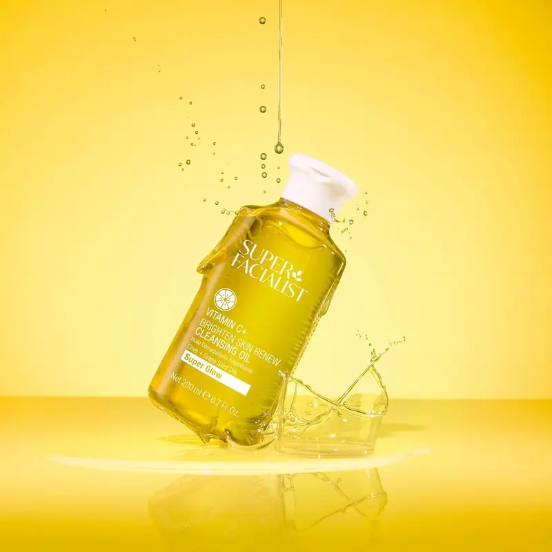 Super Facialist - Vitamin C + Brighten Skin Renew Cleansing Oil, Face Cleanser for Dissolving Makeup & Remove Daily Impurities, Contains Olive Oil, Vegan Friendly, 200ml (Cleansing Oil) 2