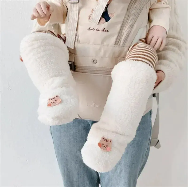 Winter Baby Socks, Thick & Warm Plush Knee-Length Socks for Newborns to Toddlers, Anti-Slip Floor Socks, White, Autumn Winter 4