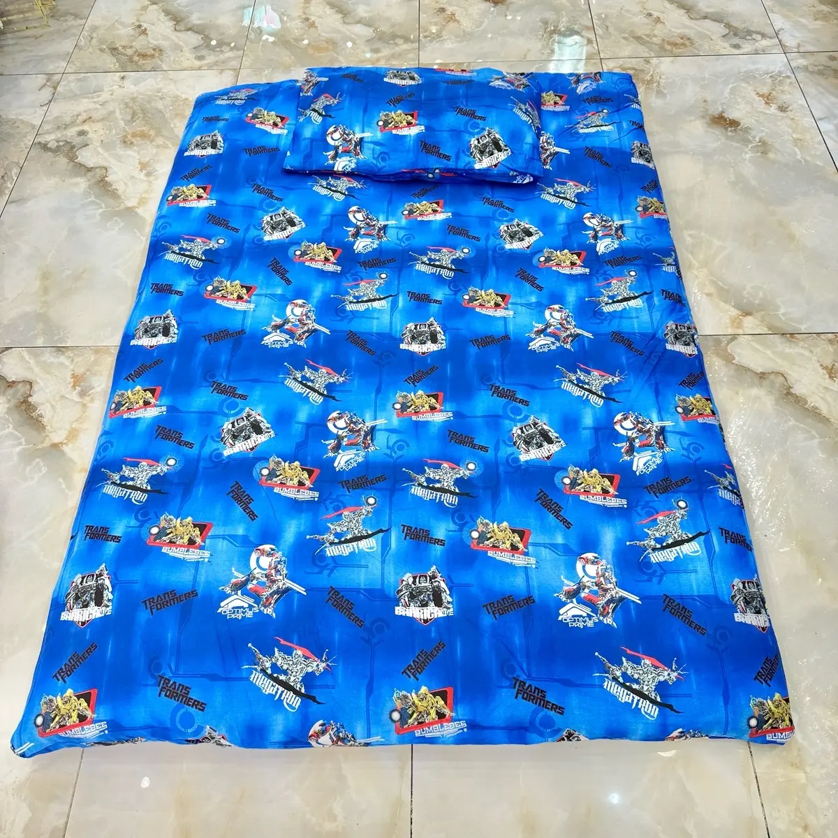 BOYS & GIRLS CARTOON CHARACTER DUVET QUILT COVER & 1 PILLOWCASE (TRANSFORMERS, LITTLE MERMAID & DORA PRINTS)