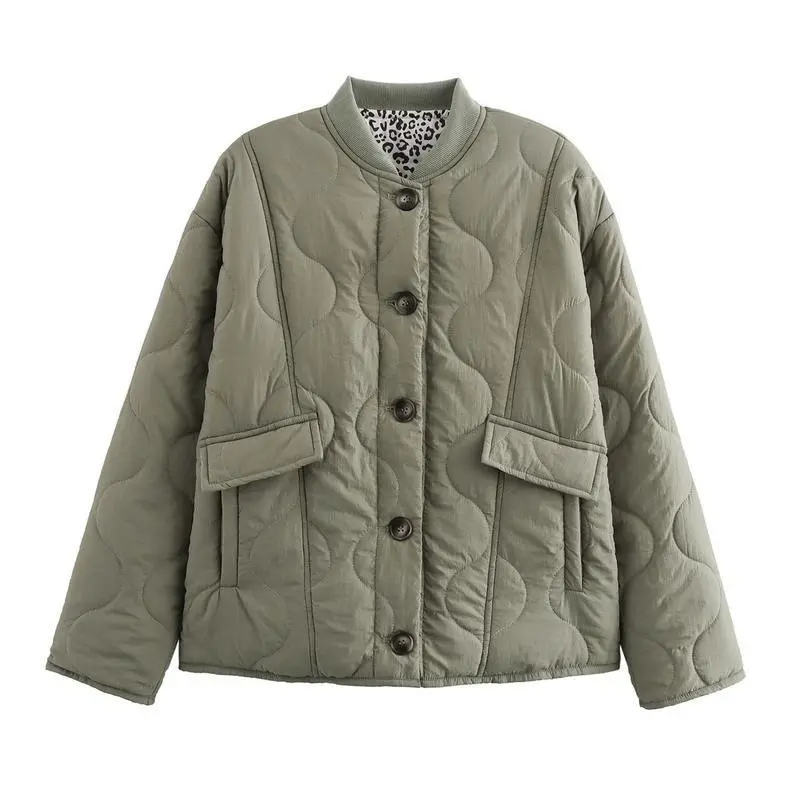 【2025】Woman Floarl Print Quilted Jacket Single Breasted Pocket Warm Ladies Outfit - Autumn Winter Fashion Girls Chic Clothes 1