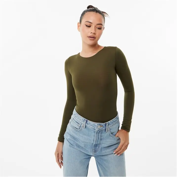 Jack Wills Womens Second Skin Long Sleeve Bodysuit Round Neck 2