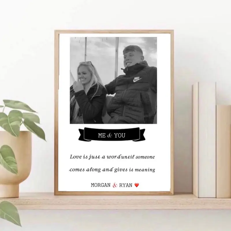 Personalised photo print | custom print | Love is just a word until someone comes along and gives it meaning 1