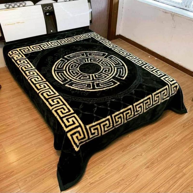 Winter blanket 4KG double ply warm super soft greeky design 1
