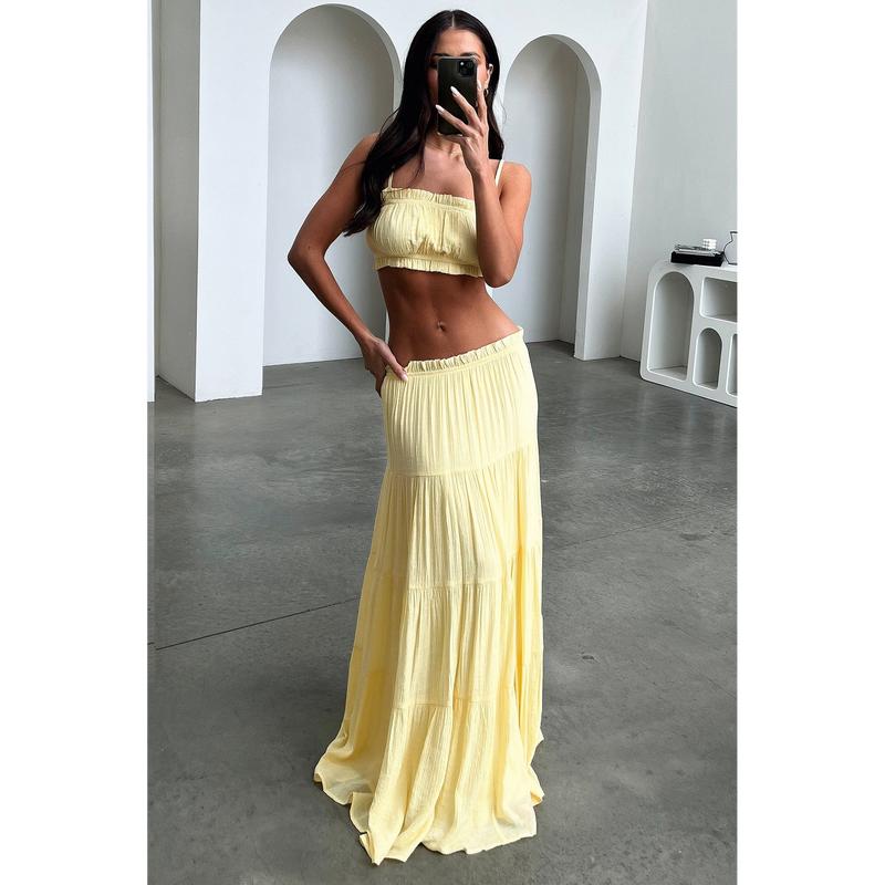 Thats So Fetch Selina Maxi Skirt - Yellow 3