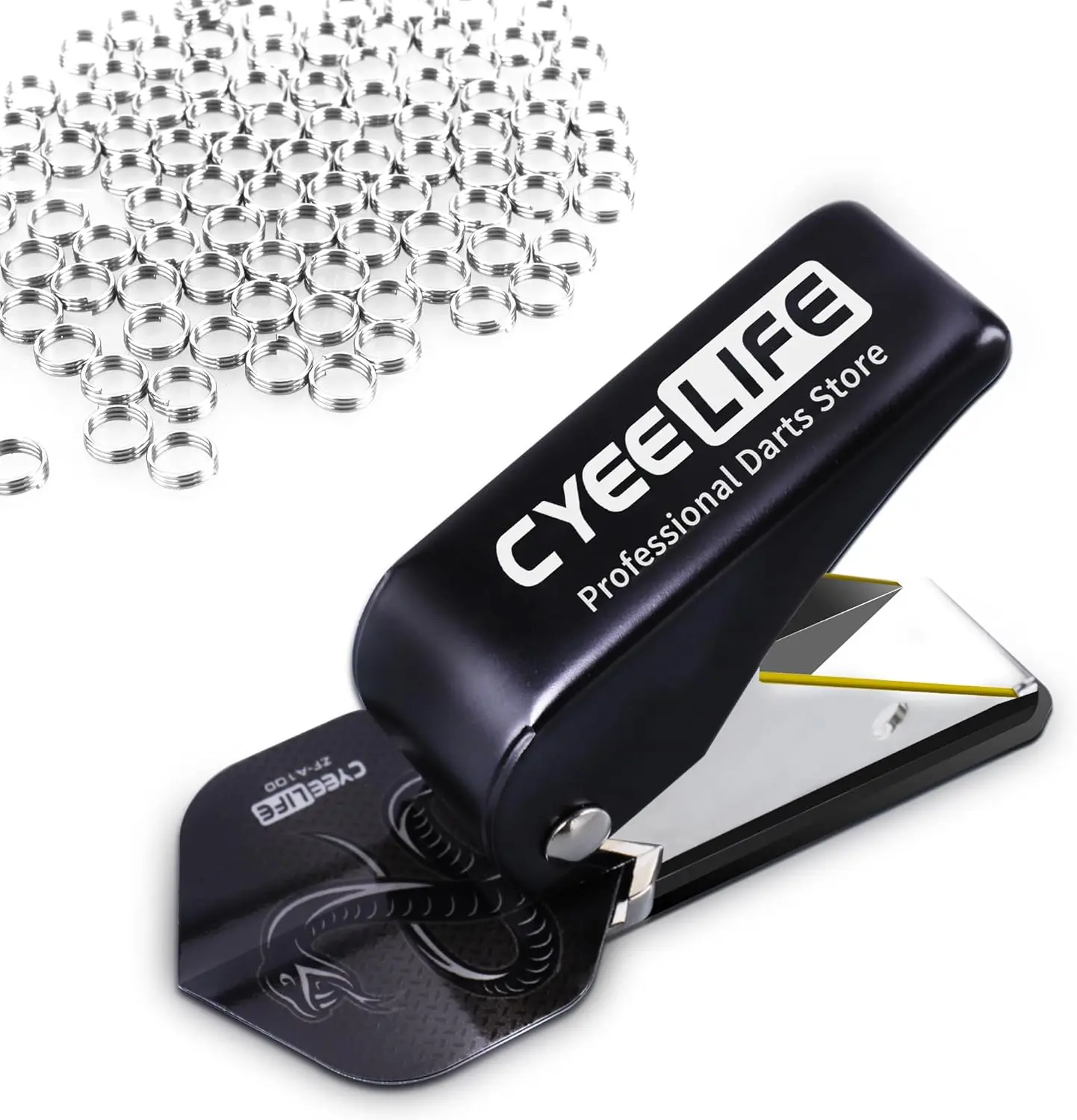 CyeeLife Dart Flight Hole Punch with 100 Metal O Rings, Dart Accessories, Brand Quality