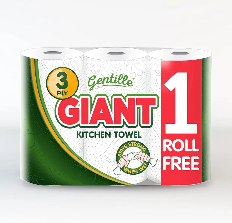 3 Ply Thickness Paper Towel | Extra Strong, Absorbent, Tough, Durable Kitchen Roll | Multipurpose Bulk Pack (18) 5