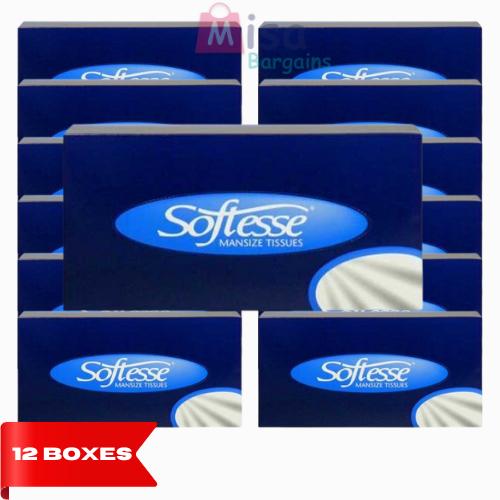 12 Boxes Softesse Mansize Soft White Facial Family 2 Ply Tissue C Folds 0