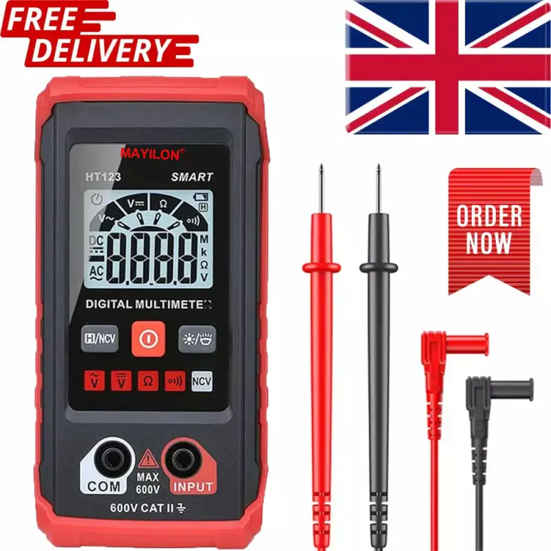 🔧⚡Professional Digital Multimeter - Voltmeter, Ohmmeter & Ammeter for Electrical Testing (UK)