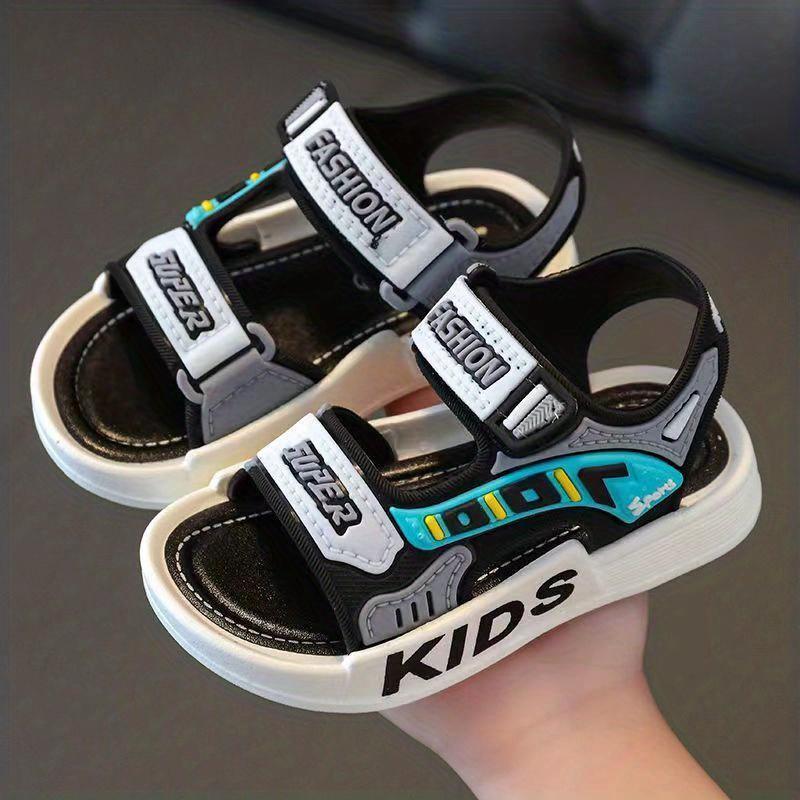 Boys Girls Trendy Hook And Loop Sandals, Wear-resistant Non-Slip Comfy Beach Shoes, Summer 7
