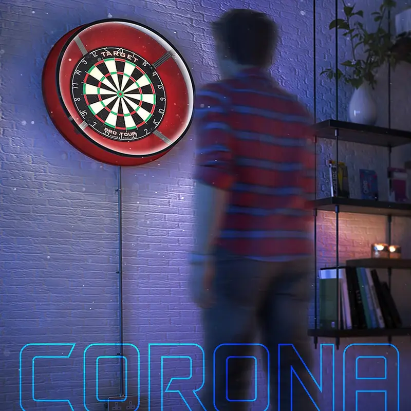 Dartboard Lighting System, Black Frame |   White LED Dart Board Surround Ring Light |   Available with Pro Tour Dartboards Surround & Championship Dartboard, or Oche Dart Mat 6
