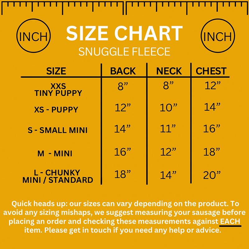 XXS Tiny Puppy Snuggle Dachshund Fleece - 20cm / 8inch Back | Sausage Dog Box 2