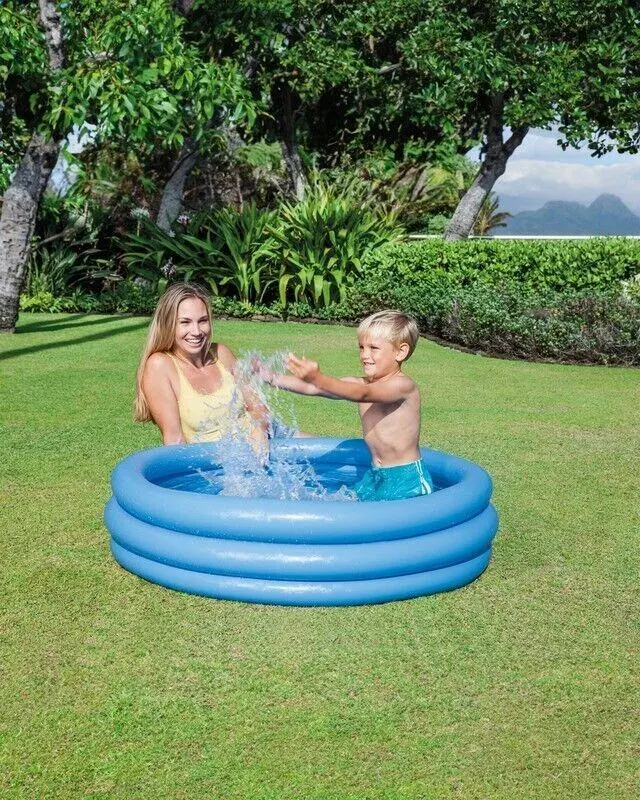 Kids Crystal Blue Baby Swimming Pool Inflatable Bath Tub For Children 45x10 1