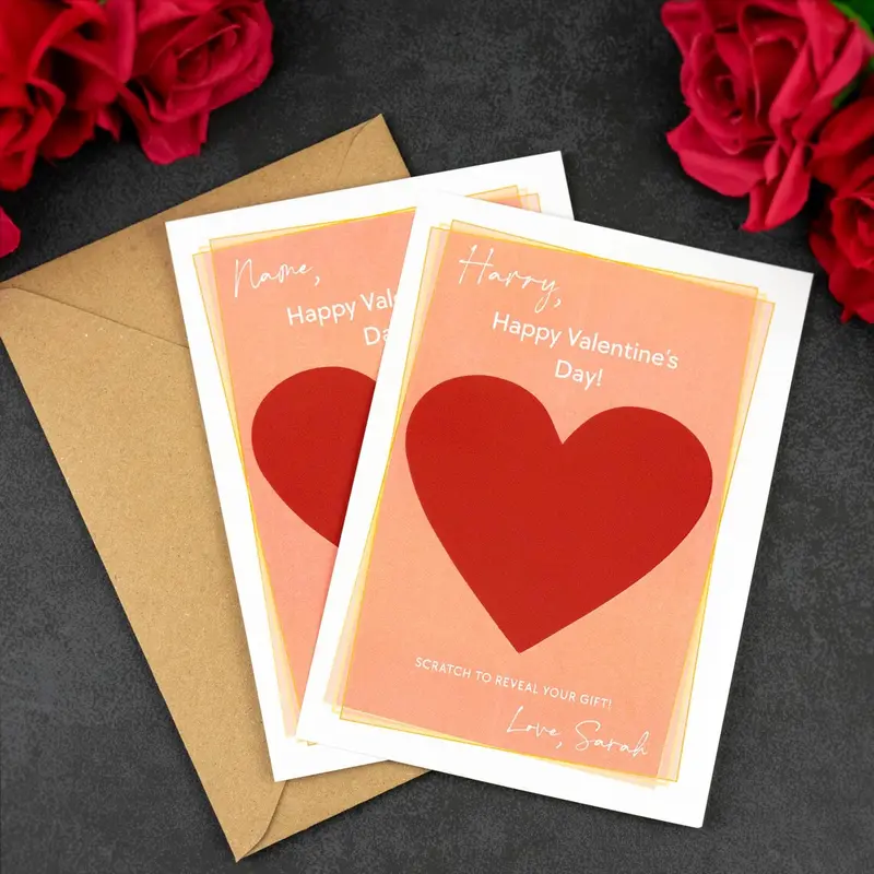 Personalised Valentines Day Scratch Card - Scratch To Reveal Your Gift -Couples Boyfriend Or Girlfriend Valentines Day Gift Idea 4