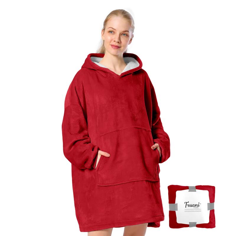 FOSANI Oversized Hooded Fleece Sherpa Blanket For Men, Women, Teenagers and Kids alike - One Size Fits All 6