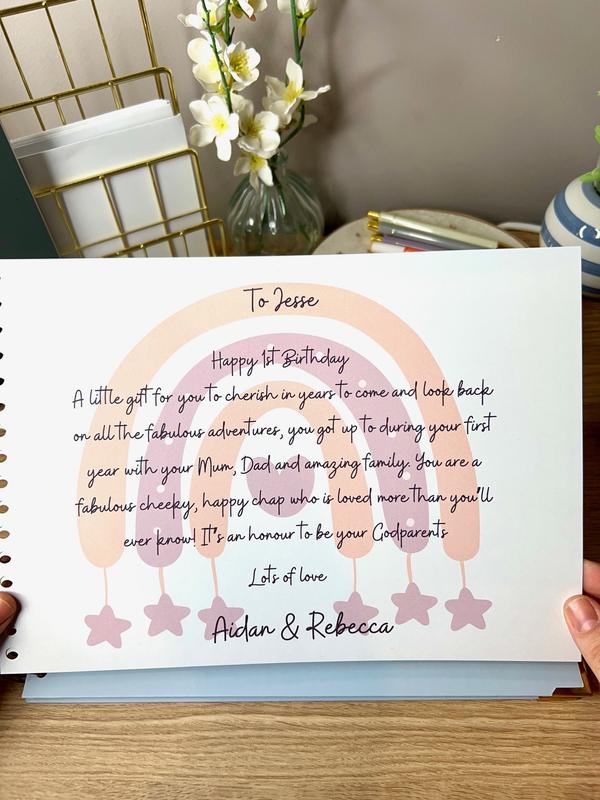 Isla & Boe Enchanting Birthday Memories Book - Personalized Keepsake for Baby's First Birthday 8