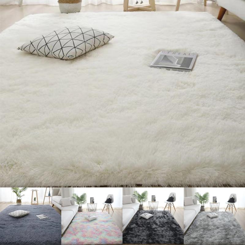 Fluffy  Large Shaggy Rugs for Living Room Bedroom Soft Carpet Floor Mat Indoor Cotton Plaid 1