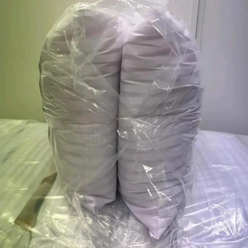 HOTEL STANDARD QUALITY STRIPED BOUNCE BACK WASHABLE PILLOWS (2 IN A PACK) RRP 39.99 1