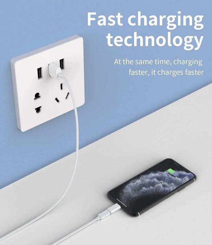 USB-C 3.1 Type C to iPhone 8 pin port Adapter Cable Converter Charger OTG - UK Charging Device Plug Smartphone 1