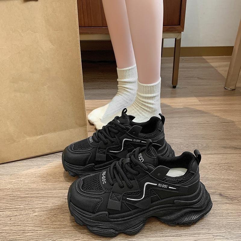 Women's shoes women's 2024 new mesh breathable running casual thick-soled heightening sports shoes Trainer Walking Shoes 3