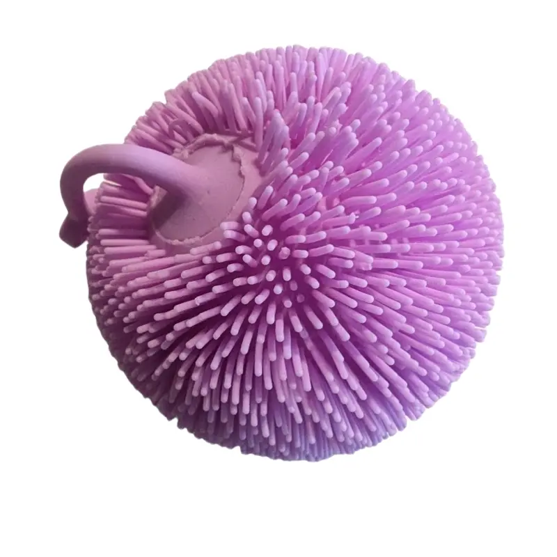Flashing jiggly 8cm fidget sensory hairy ball stress relief toy 2