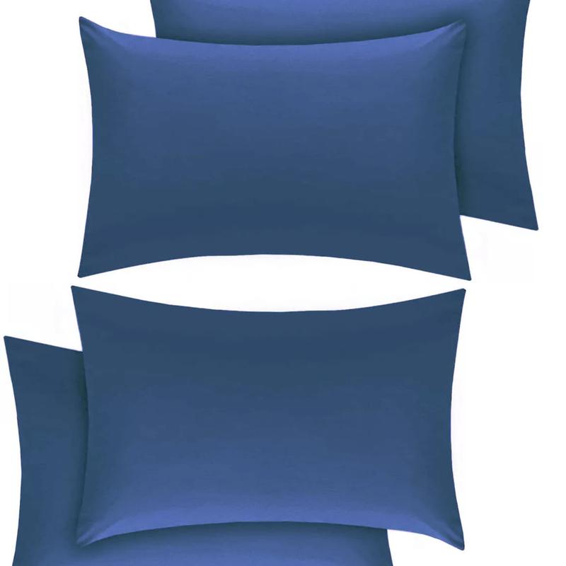 2x Luxury Polycotton Plain Pillowcases Standard Size 50x75cm Housewife Pair Vibrant Multiple Colors Easy Care 6