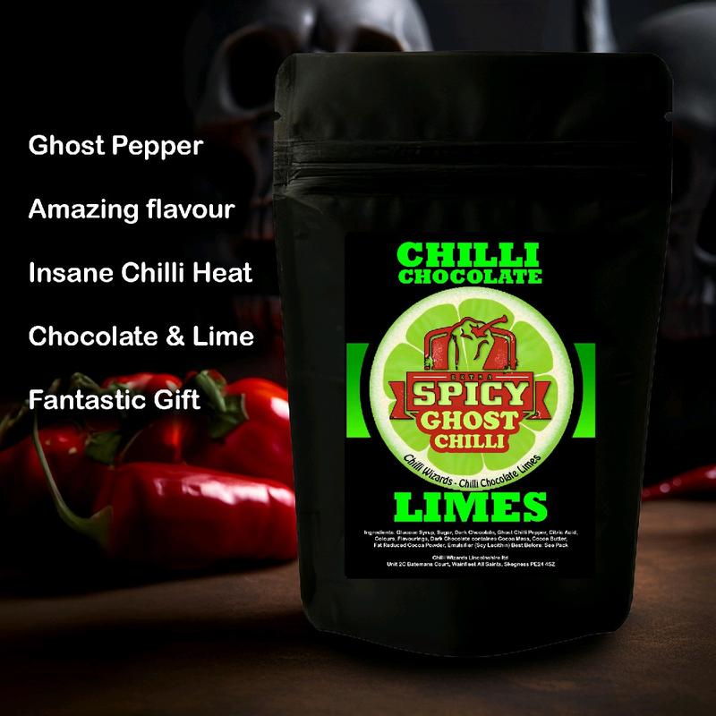 Ghost Pepper Chilli Chocolate Limes Medium Heat with chilli chocolate centre 100g Snack Shell Bite Crispy 2