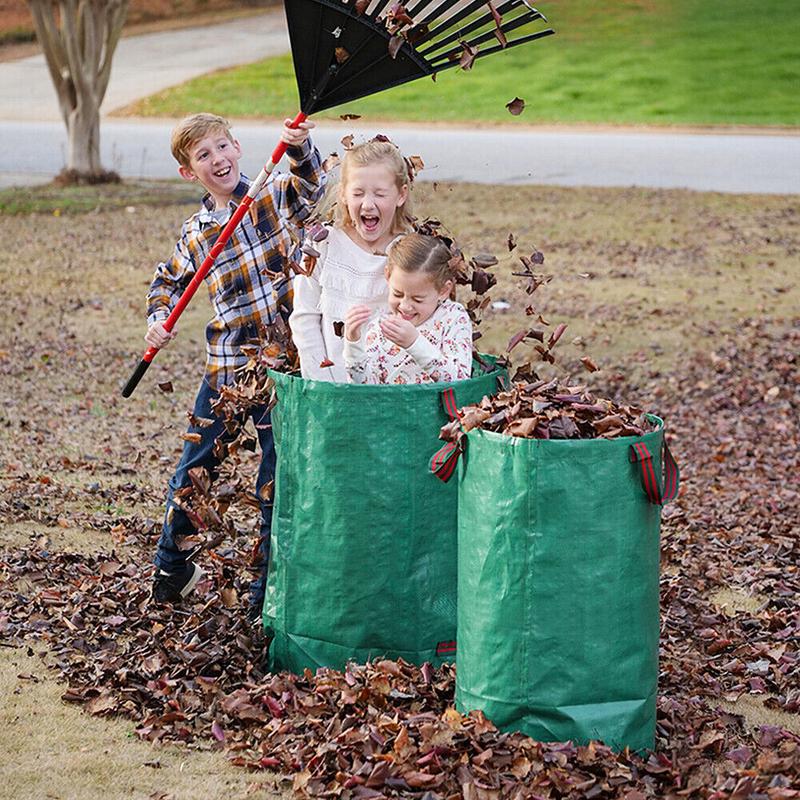 2PCS 272L Heavy Duty Waterproof Large Garden Waste Bags Reusable Storage Bags 4